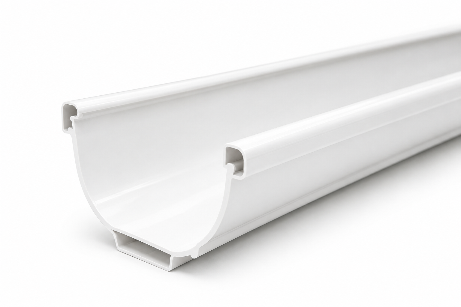 Canalón de PVC blanco para vivienda